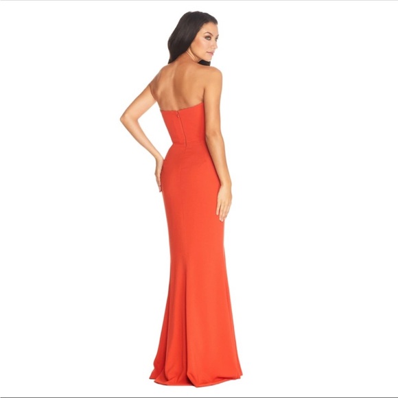 DRESS THE POPULATION Fernanda Strapless Evening Gown in Poppy Size Large NWT - Picture 2 of 9